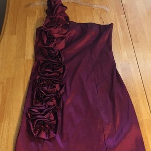 Formal maroon floral dress